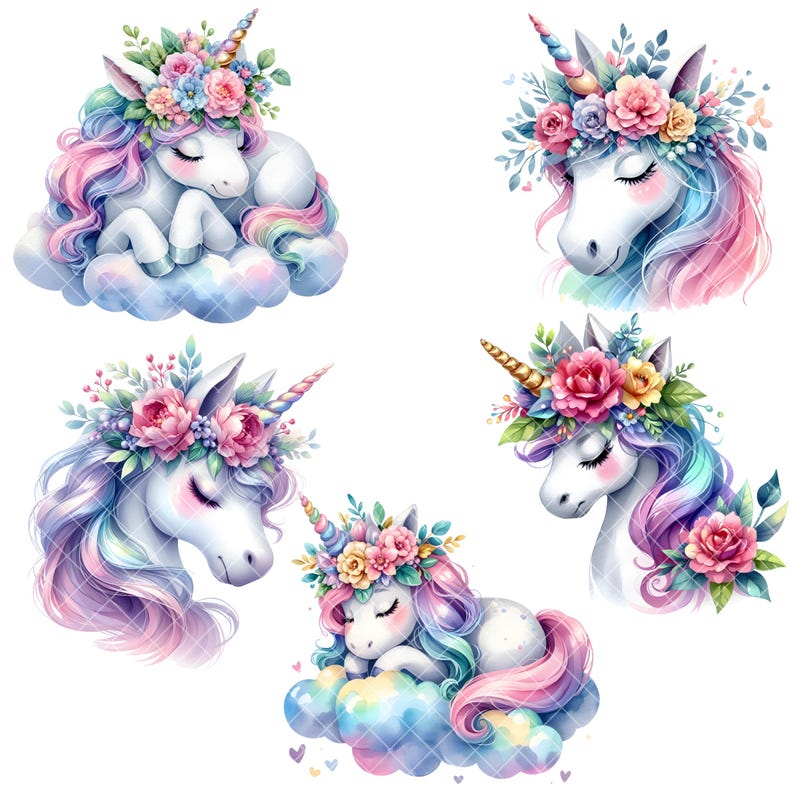 Cute Unicorn Clipart - Watercolor - Unicorn Png - High Quality - Pastel ...