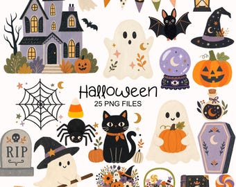 Halloween Clipart - Ghost Png - Witch - Vampire - Jackolantern - Commercial Use