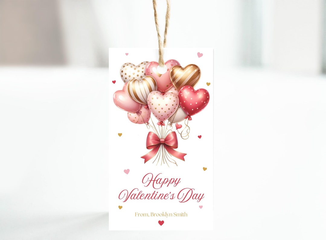 Editable Valentine Gift Tag - Printable - Valentine's Day Favor Tags ...