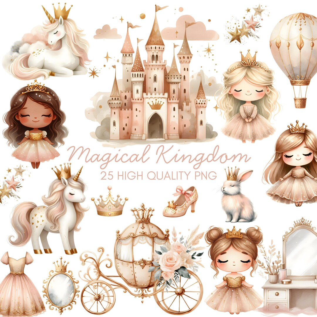 Cute Princess Clipart - Watercolor - Fairytale Png - High Quality ...