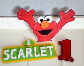Elmo Birthday Cake Topper Sesame Street Cake Topper - Etsy