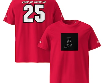 Keep Ya Head Up 25 Graphic T-Shirt, Red Hip Hop Streetwear Tee