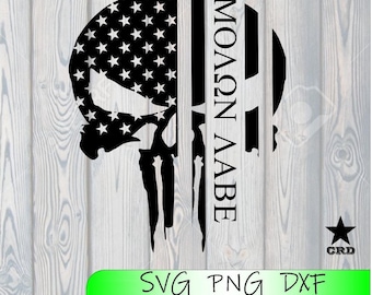 Molon Labe, Punisher Flag SVG, DXF, and PNG