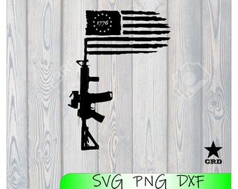American Gun Flag svg, Rifle flag svg, Guns svg, 2nd Amendment svg, Distressed flag svg, 1776 flag svg