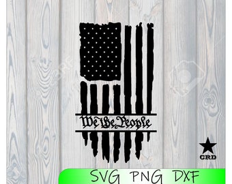 Distressed Flag Charging We the People svg dxf png