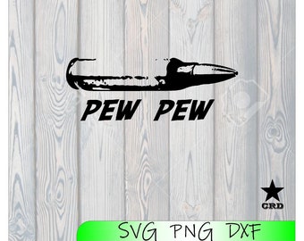 Pew Pew SVG, DXF, and PNG.