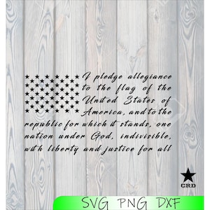Pledge of Allegiance American Flag SVG, PNG, DXF