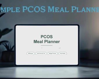 PCOS Meal Planner Google Sheets | Weekly Menu with Auto Grocery List | 20 Anti-Inflammatory Recipes | Budget Tracker | Digital Download