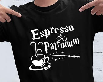 Espresso Patronum Shirt, Koffie Lover Shirt, Wizard Shirt, Koffie Shirt, Magische Koffie shirt, Koffie Cadeau Tee, Grappig Koffie Shirt