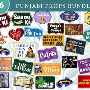 Punjabi Photobooth Props | Indian/Desi Wedding Props | Mehndi Sangeet Jaggo Props _Set 26