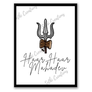 Haar Haar Mahdev Signs, Hindu Wall Art, Shiva Sign, Shivaratri Printable Sign, Booth Sign, Hindu, Wall Decoration Instant Download JPEG PDF