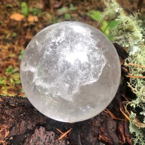 78mm Large Rainbow Map Clear Quartz Activation Sphere