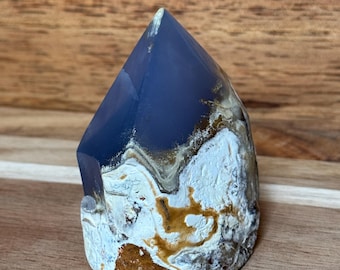 Blue Artic Beauty Chalcedony Partial Polished Point, Gentle and Calming Hue