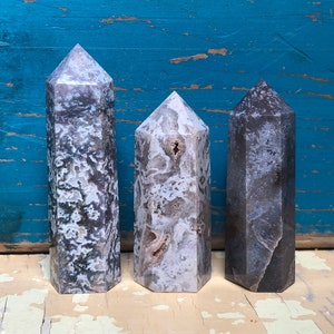 Peaceful Purple Moss Agate Tower