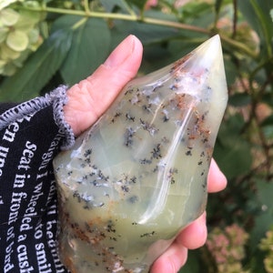 Gentle Flame Dendritic Green Opal Healing Torch