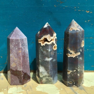 Purple Passion Moss Agate Tower