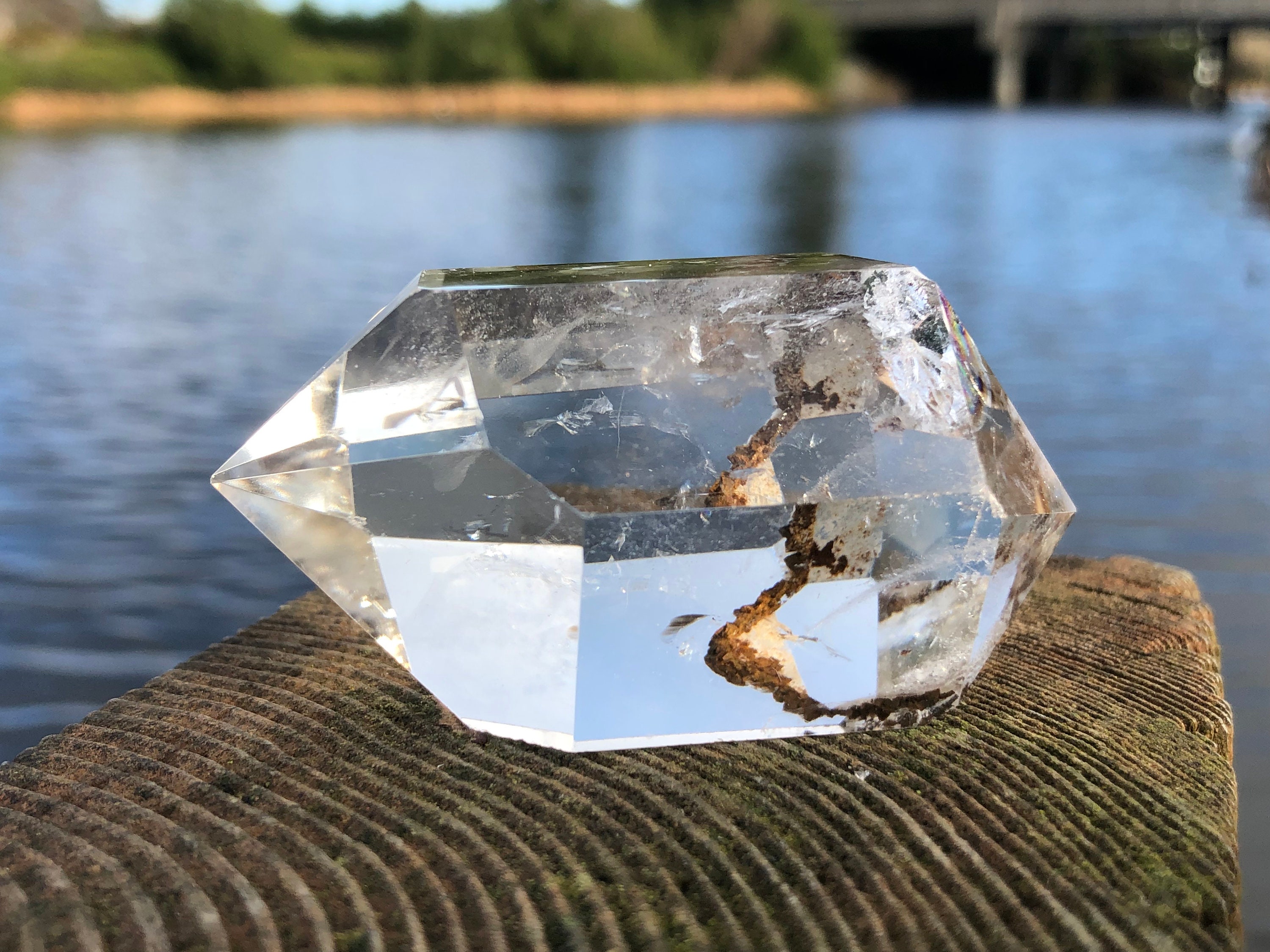Rainbow Reflection Lodolite Landscape Double Terminated Garden