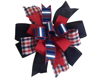 Patriotic Wreath Bow: Handmade 4th of July Decor