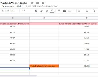 Dividend Stock Income Growth Tracker (Google spreadsheet)