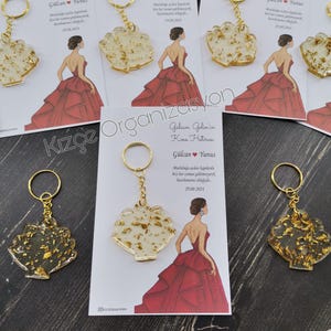 Porte-clés époxy pour carte personnalisé, porte-clés cadeau de mariage, cadeaux de douche nuptiale, cadeau de fiançailles, cadeau d'anniversaire, cadeaux de remerciement, cadeau henné