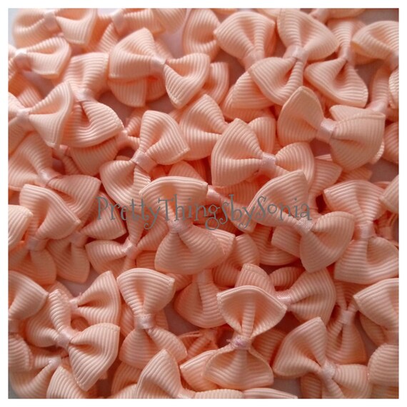 Small/mini Bow Tie Color/peach Grosgrain Ribbon Bow Tie Etsy