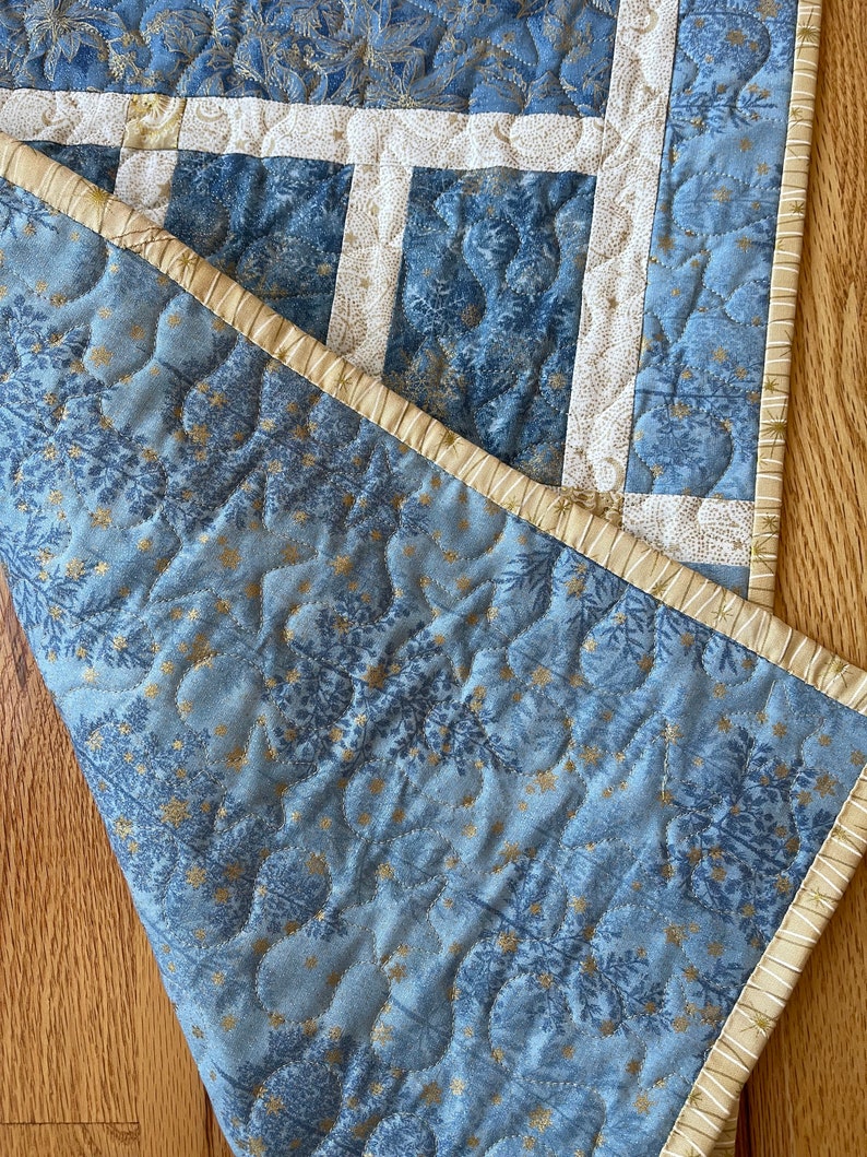 Blue Sparkle Table Runner Etsy