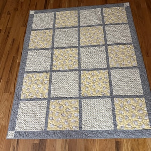 Yellow and Gray Sheep Baby / Child Quilt