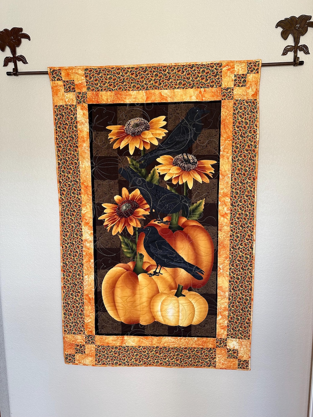 Pumpkins, Crows and Sunglowers Panel Wall Quilt - Etsy