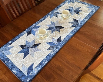 Floating Stars Quilted Table Runner (20.5 x 52.5 inches)