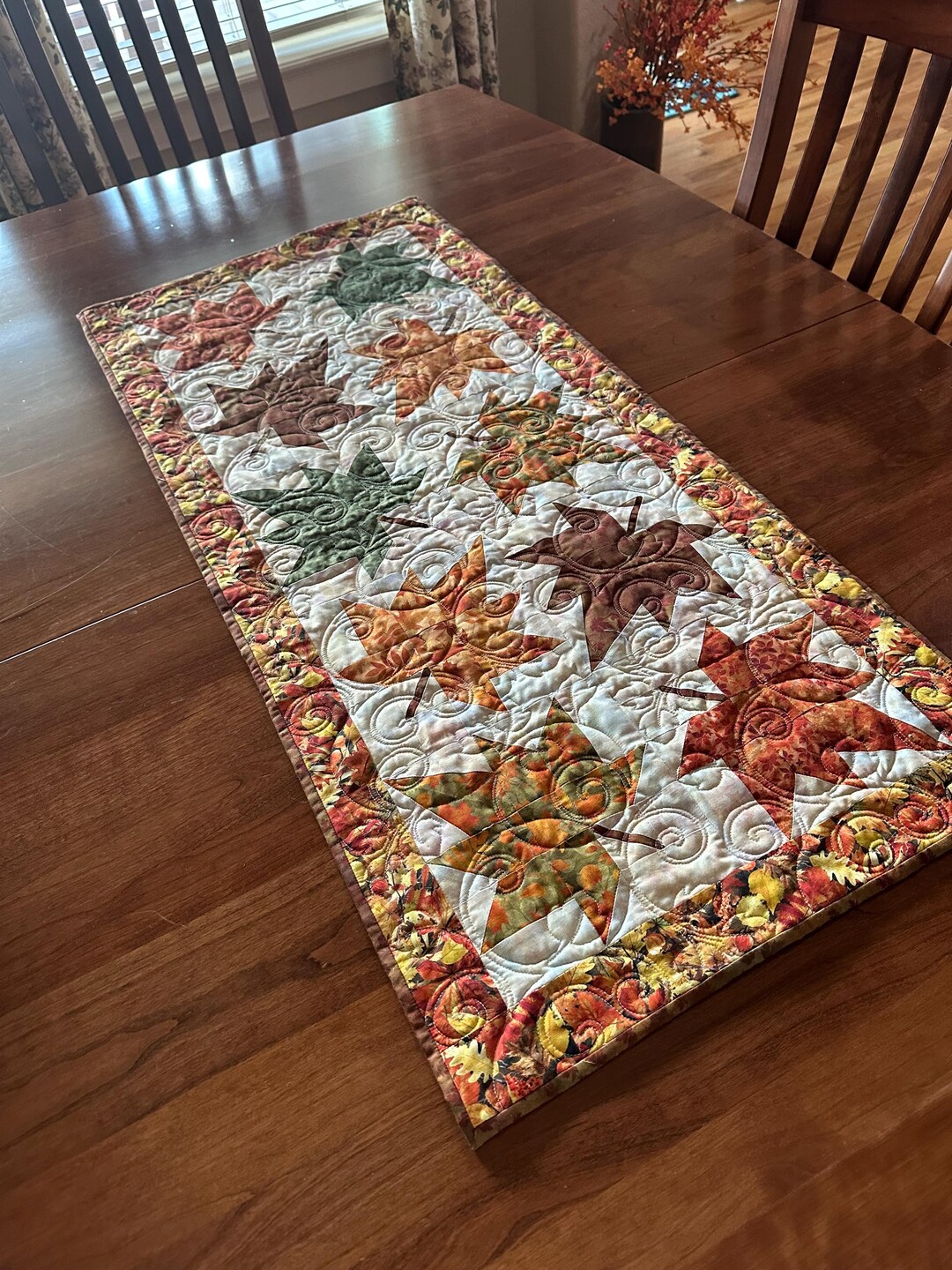 Autumn Leaves Quilted Table Runner - Etsy