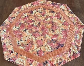 Autumn Leaves Quilted Table Topper (18 inches)