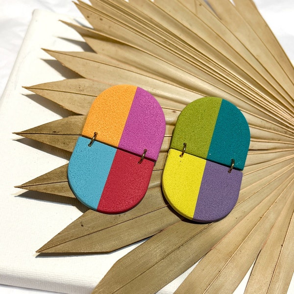FIESTA FIESTA Collection // Pinata // Organic Shapes // Polymer Clay Earrings // Statement Earrings // Bright Colors //