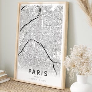 Any Location Custom Framed Map Thoughtful Gift Personalized Present City Map Wall Art Custom Map Print for Home Decor Anniversary Gift Wife