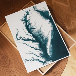 Chesahead Bay Küsten Maryland Karte Drucken Geschenkkarte Strandhaus Seekarte Karte Einweihungsparty Geschenkkarte Maryland Delaware Virginia Karte Drucken
