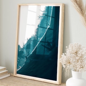 Mappa dell'isola di Long Beach, mappa del New Jersey, stampa artistica, regalo di inaugurazione della casa costiera, decorazioni da spiaggia, mappa dell'isola di Long Beach, mappa del New Jersey, stampa artistica