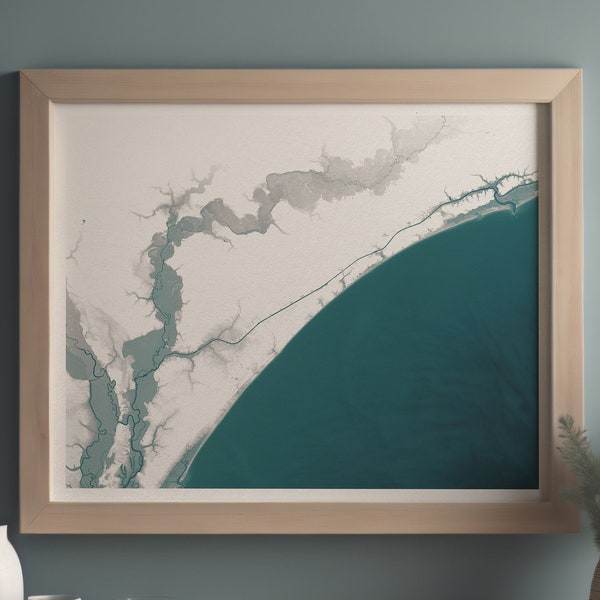 Myrtle Beach Map Wall Art Etsy