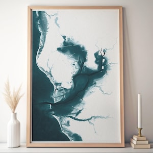 Tampa Bay muur kaart Art Print kust decor Fine Art muur kaart kunst Florida nautisch decor strand decor muur kunst Tamper Bay muur decor strand kunst