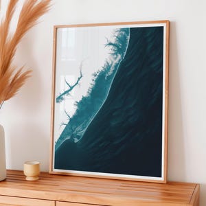 Mapa de la isla de Assateague, impresión costera, regalo, decoración de playa, arte de pared, mapa de la costa de MD, obra de arte, regalo costero, decoración de pared de playa, arte de la costa de Assateague, MD