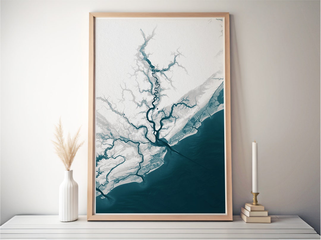 Charleston Map Art South Carolina Map Print Coastal Housewarming Gift