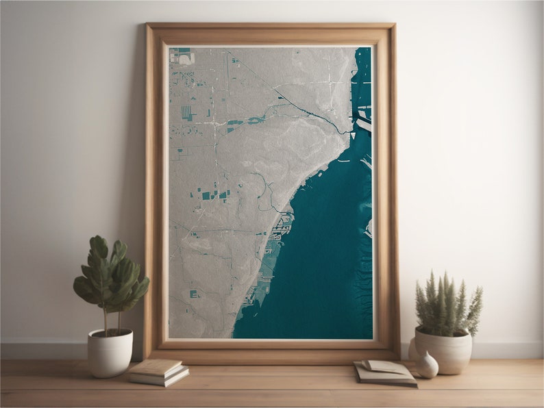 Coral Gables Florida Map Art Framed - Il 794xN.5477071976 Q9yp 