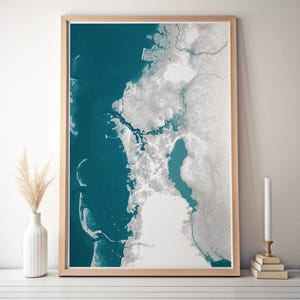Tarpon Springs Karte Drucken Seekarte Kunstwerk Küstenstadt Dekor Wandbehang Florida Karte Tarpon Springs Wanddekor Housewarming Geschenk Karte