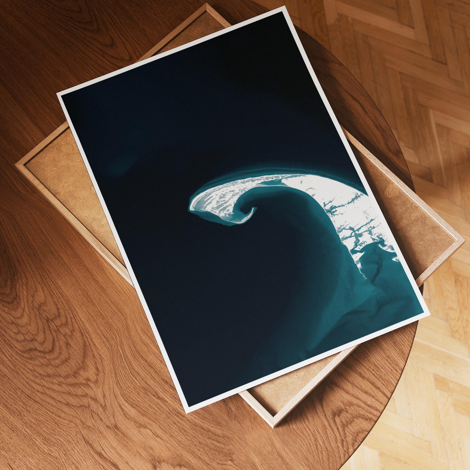 Cape Cod Massachusetts Bathymetric Map Art Print Nautical Ocean Depth ...