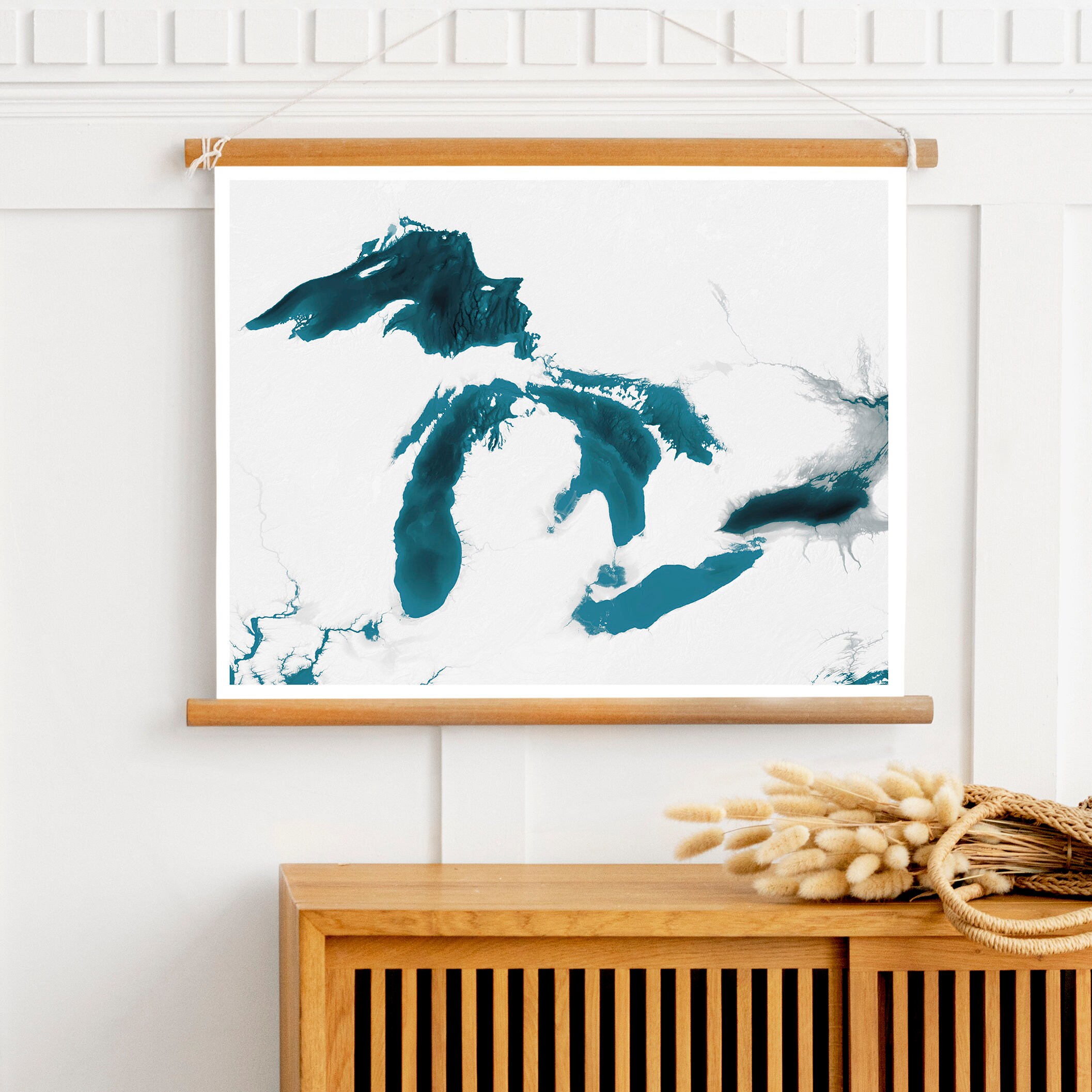 Great Lakes Wall Map Art Print Lake Decor Art Wall Map Art - Etsy