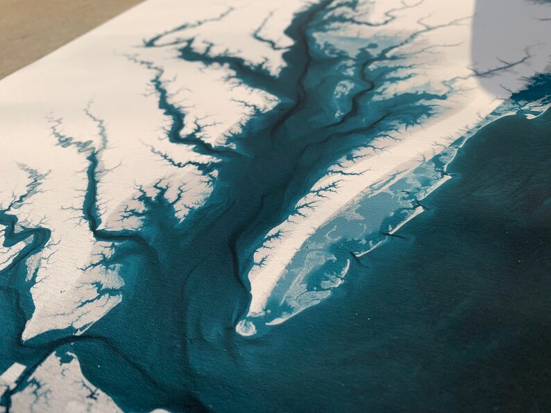 Jacksonville Wall Map Print Giclée on Fine Art Paper Coastal Etsy