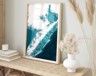Cape May New Jersey Map Print Nautical Coastal Wall Art Atlantic Ocean Depth Chart Beach House Decor Waterfront Gift for Beach Lovers