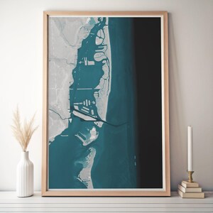Miami Beach kaart Florida Art Print Florida kaart afdrukken housewarming cadeau nieuw huis Miami decor kust Home kaart kunst South Beach kunst Florida Home