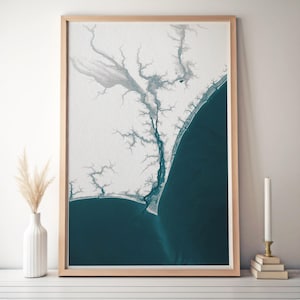 Mappa della spiaggia di Wilmington, Carolina del Nord, decorazione nautica, regalo per la casa, arte, mappa di Wilmington, Carolina, decorazione della spiaggia, mappa marittima, regalo per l'ufficio, stampa artistica della mappa