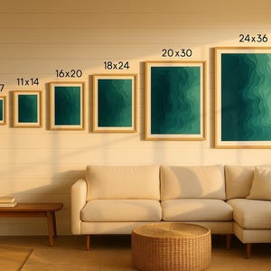 Wildwood framed bathymetric print in modern home — coastal wall art