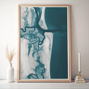 Amelia Island waterkaart kunst Florida kunst Florida kaart afdrukken decor kunst aan de muur strand decor kustkaart maritiem decor nautische Florida gedrukte kaart