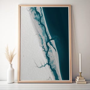 St Augustine Florida Coastal Map Art Print Nautical Wall Decor Beach House Gift Housewarming Anniversary Present Historic City Shoreline